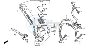 CB600F2 CB600S drawing FRONT BRAKE MASTER CYLINDER (1)