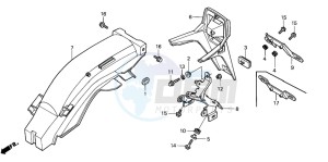 CG125 drawing REAR FENDER