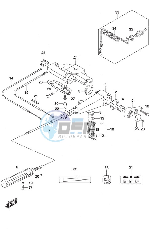 Tiller Handle w/Power Tilt