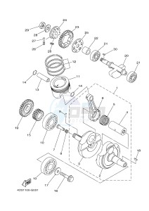 XT250 XT250F SEROW (1YBE) drawing CRANKSHAFT & PISTON