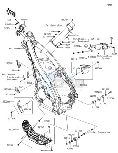 KX250F KX252AJF EU drawing Frame Fittings