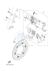 MTN250 MTN-250 MT-250 (B043) drawing FRONT BRAKE CALIPER