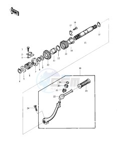 KZ 400 S PSPECIAL] (S2-S3) [SPECIAL] drawing KICKSTARTER MECHANISM -- 76-77 S2_S3- -