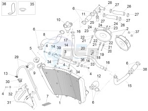 RSV4 1000 RR USA USA drawing Cooling system