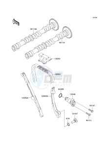 ZX 600 J [ZZR600] (J4) J4 drawing CAMSHAFT-- S- -_TENSIONER