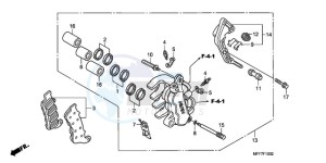 XL700VA9 France - (F / ABS CMF) drawing L. FRONT BRAKE CALIPER (ABS)