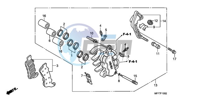 L. FRONT BRAKE CALIPER (ABS)