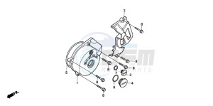 XR200R drawing LEFT CRANKCASE COVER