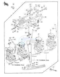 KZ 650 E [LTD] (E1) [LTD] drawing CARBURETOR ASSY