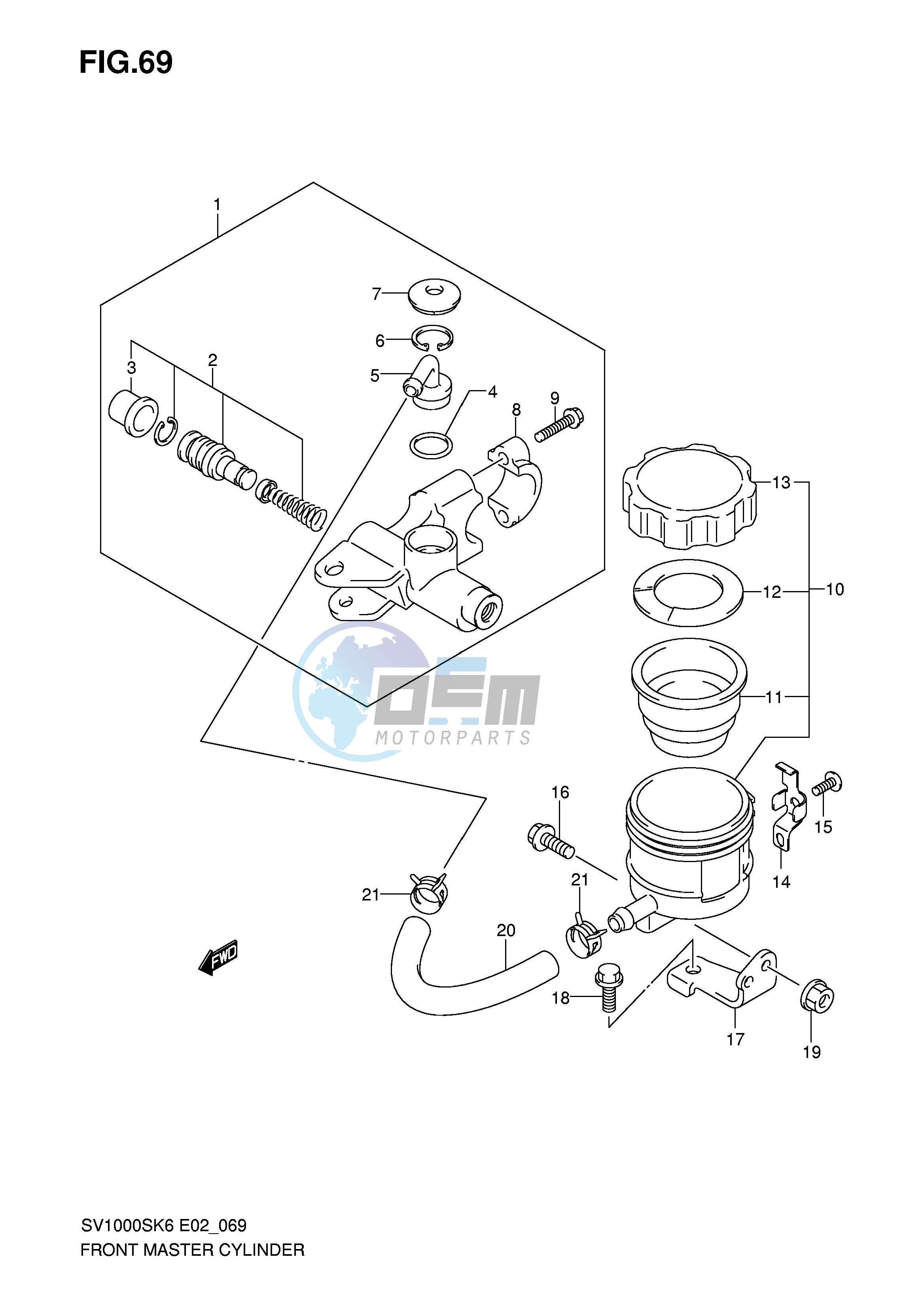 FRONT MASTER CYLINDER (SV1000SK6 S1K6 S2K6 SK7 S2K7)