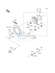 KLX 650 D [KLX650R] (D1) [KLX650R] drawing REAR HUB