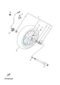 X-MAX125 XMAX 125 EVOLIS 125 (2ABF) drawing FRONT WHEEL