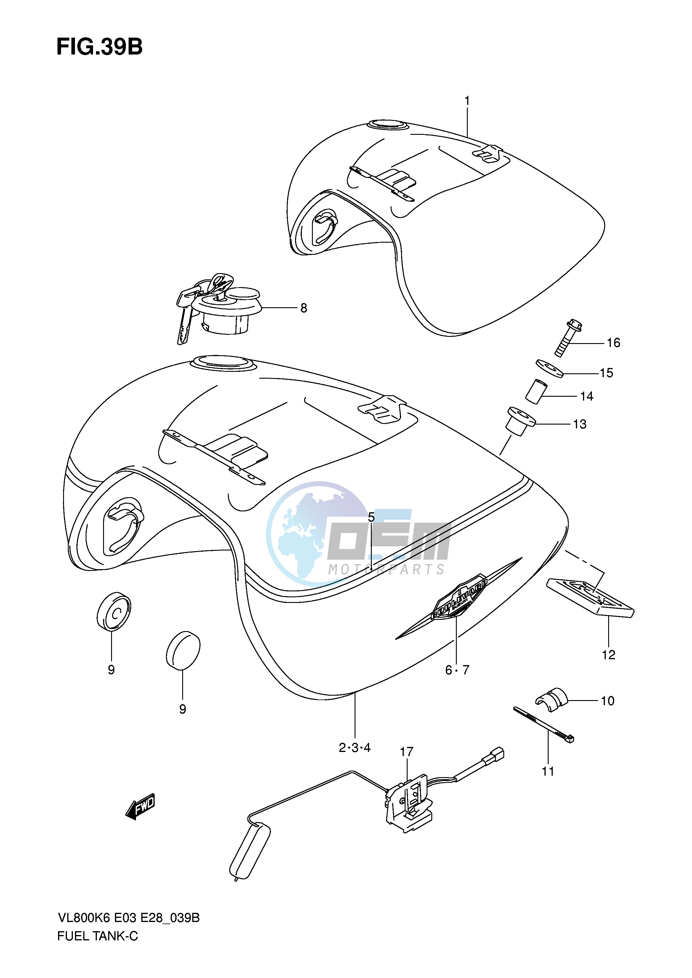 FUEL TANK (VL800K7 TK7 K8 TK8)