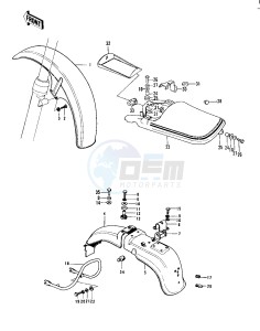 KZ 900 A (A4-A5) drawing FENDERS_SEAT COVER