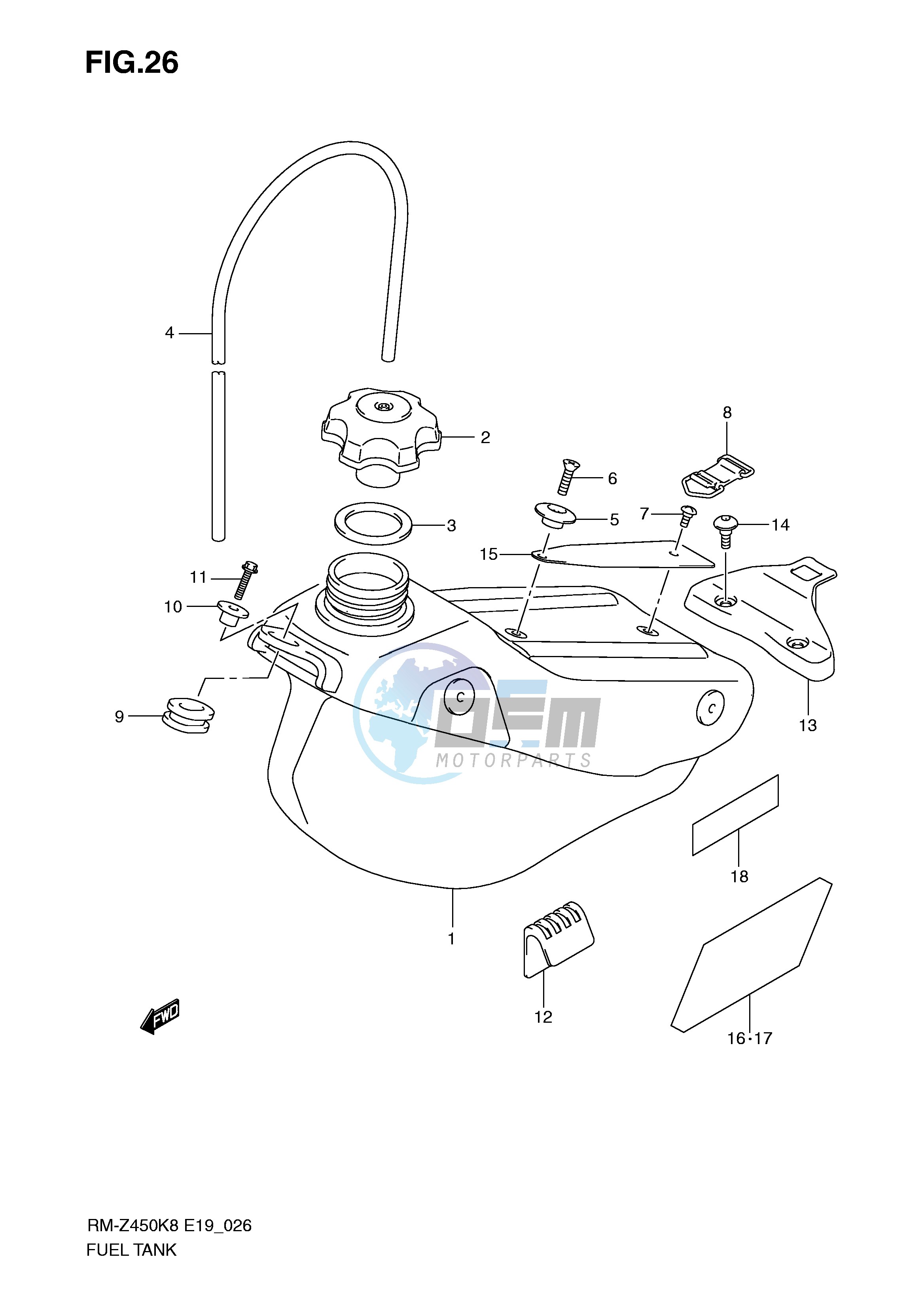 FUEL TANK (RM-Z450K8 K9 L0)