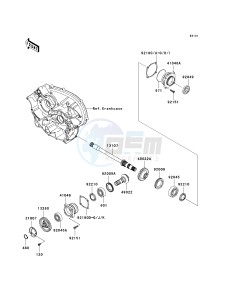 KVF 750 B (BRUTE FORCE 750 4X4I) (B6F-B7FA) A6F drawing FRONT BEVEL GEAR