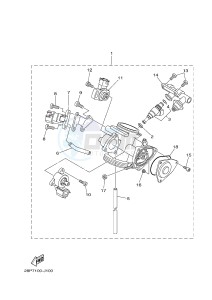 YFM550FWAD YFM5FGPHD GRIZZLY 550 EPS HUNTER (1HSM) drawing THROTTLE BODY ASSY 1