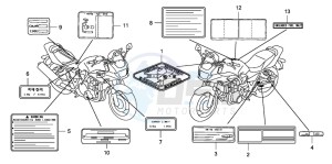 CB1300 CB1300SUPER FOUR drawing CAUTION LABEL (CB1300S/SA)