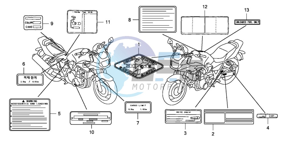 CAUTION LABEL (CB1300S/SA)