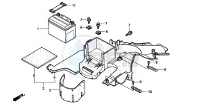 SRX50 drawing REAR FENDER/BATTERY