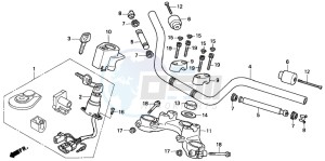 CB250 drawing HANDLE PIPE/TOP BRIDGE