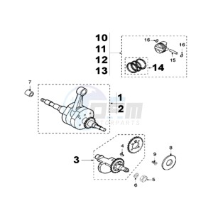 SAT 500 X drawing CRANKSHAFT AND ZUIGER