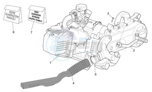 Scarabeo 100 4T e2 drawing Engine