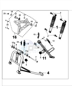 TWEET 125 PRO drawing SUSPENSION AND STAND