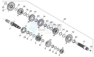 Dorsoduro 750 Factory - ABS drawing Gear box