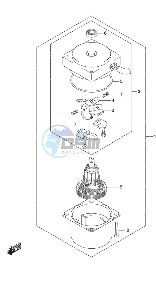 PTT Motor w/Power Tilt