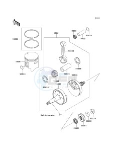 KX 100 A [KX100 MONSTER ENERGY] (A6F - A9FA) D9F drawing CRANKSHAFT_PISTON-- S- -