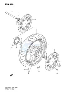 GSF650 (E2) Bandit drawing FRONT WHEEL (GSF650AK7 UAK7 SAK7 SUAK7 AK8 UAK8 SAK8 SUAK8)