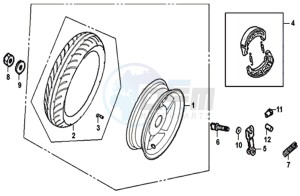 CROX 50 25KMH (L8 L9) NL EURO4 drawing REAR WHEEL