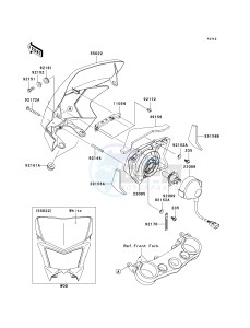 KLX 450 A [KLX450R] (A8F-A9F) A9F drawing HEADLIGHT-- S- -