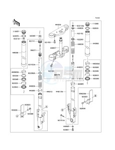 VN 1500 P [VULCAN 1500 MEAN STREAK] (P1-P2) [VULCAN 1500 MEAN STREAK] drawing FRONT FORK