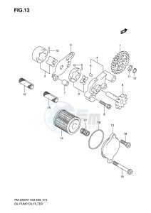 RM-Z250 (E3-E28) drawing OIL PUMP OIL FILTER