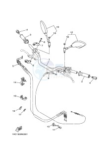 MT09A MT09 ABS 900 (2DRH) drawing STEERING HANDLE & CABLE