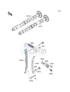 Z750 ZR750LCF UF (UK FA) XX (EU ME A(FRICA) drawing Camshaft(s)/Tensioner