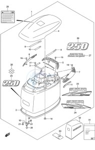 DF 250 drawing Engine Cover (Black)