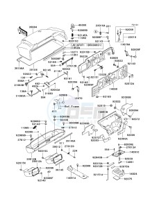 KAF 620 F MULE 3020 TURF (F1-F3) MULE 3020 TURF drawing FRAME FITTINGS -- KAF620-F1- -