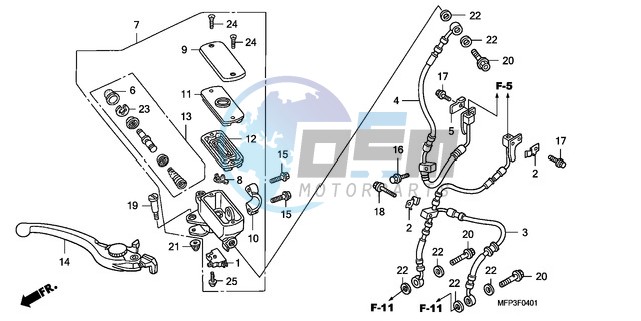 FR. BRAKE MASTER CYLINDER (CB1300A/CB1300SA)