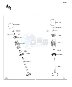 Z1000SX ZX1000LEF FR GB XX (EU ME A(FRICA) drawing Valve(s)