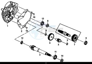 ORBIT III 50 (25 KM/H) (XE05W1-NL) (L8-M0) drawing MISSION CASE-DRIVE SHAFT