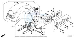 VT750C9 Europe Direct - (ED / MME) drawing REAR FENDER/GRAB RAIL