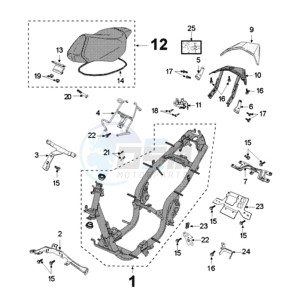 FIGHT 3 4T LE MANS drawing FRAME AND SADDLE