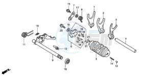 CBR125RS drawing GEAR SHIFT DRUM