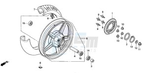 CB250 drawing REAR WHEEL