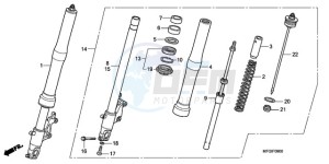 CB600FA3A UK - (E / ABS MKH ST) drawing FRONT FORK