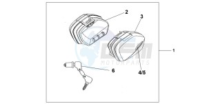 CBF600N drawing STANDARD PANNIER SET - INTERSTELLAR BLACK MET