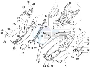 MP3 500 Sport (USA) USA drawing Central cover - Footrests